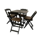 Conjunto Dobrável 70x70 Com 4 Cadeiras Estofadas