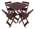 Conjunto Mesa Dobrável 70x70 4 Cadeiras Varias Cores Tradicional